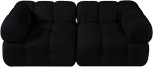 Meridian Furniture Orin Modular Velvet Sofa with Locking Sections for Sleek Contemporary Living Rooms 671Black-S2A
