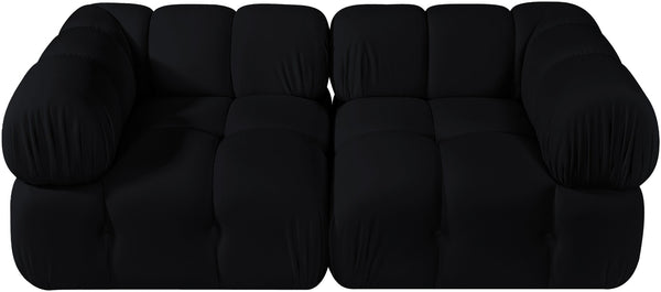 Meridian Furniture Orin Modular Velvet Sofa with Locking Sections for Sleek Contemporary Living Rooms 671Black-S2A