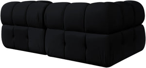 Meridian Furniture Orin Modular Velvet Sofa with Locking Sections for Sleek Contemporary Living Rooms 671Black-S2A