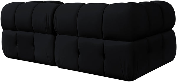 Meridian Furniture Orin Modular Velvet Sofa with Locking Sections for Sleek Contemporary Living Rooms 671Black-S2A