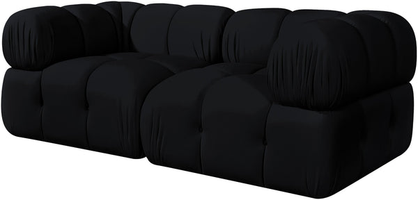 Meridian Furniture Orin Modular Velvet Sofa with Locking Sections for Sleek Contemporary Living Rooms 671Black-S2A