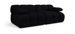 Meridian Furniture Orin Two Piece Modular Sofa in Stain Resistant Black Velvet for Modern Living Rooms 671Black-S2B