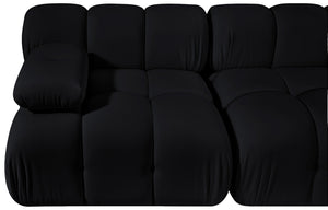 Meridian Furniture Orin Two Piece Modular Sofa in Stain Resistant Black Velvet for Modern Living Rooms 671Black-S2B