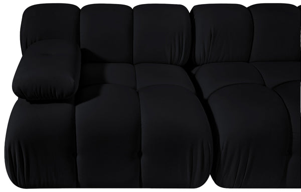 Meridian Furniture Orin Two Piece Modular Sofa in Stain Resistant Black Velvet for Modern Living Rooms 671Black-S2B