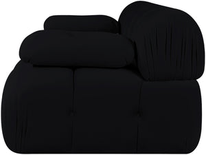 Meridian Furniture Orin Two Piece Modular Sofa in Stain Resistant Black Velvet for Modern Living Rooms 671Black-S2B