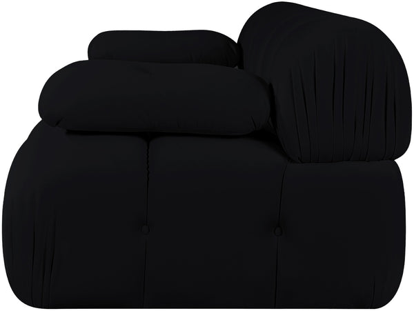 Meridian Furniture Orin Two Piece Modular Sofa in Stain Resistant Black Velvet for Modern Living Rooms 671Black-S2B