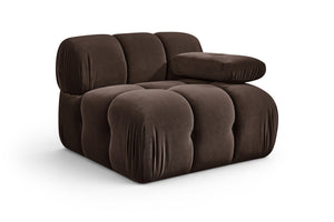 Meridian Furniture Orin Modular Lounge Chair Plush Velvet Upholstery with Repositionable Arm for Living Rooms Brown 671Brown-Chair