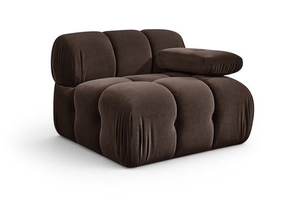 Meridian Furniture Orin Modular Lounge Chair Plush Velvet Upholstery with Repositionable Arm for Living Rooms Brown 671Brown-Chair