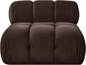 Meridian Furniture Orin Modular Lounge Chair Plush Velvet Upholstery with Repositionable Arm for Living Rooms Brown 671Brown-Chair