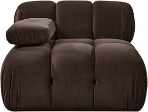 Meridian Furniture Orin Modular Lounge Chair Plush Velvet Upholstery with Repositionable Arm for Living Rooms Brown 671Brown-Chair