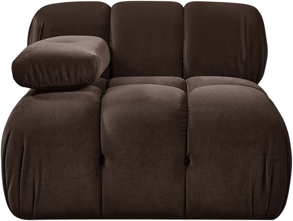 Meridian Furniture Orin Modular Lounge Chair Plush Velvet Upholstery with Repositionable Arm for Living Rooms Brown 671Brown-Chair