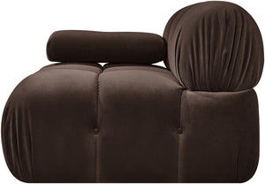 Meridian Furniture Orin Modular Lounge Chair Plush Velvet Upholstery with Repositionable Arm for Living Rooms Brown 671Brown-Chair
