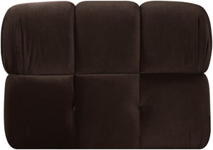 Meridian Furniture Orin Modular Lounge Chair Plush Velvet Upholstery with Repositionable Arm for Living Rooms Brown 671Brown-Chair