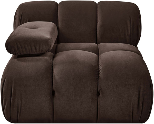 Meridian Furniture Orin Modular Lounge Chair Plush Velvet Upholstery with Repositionable Arm for Living Rooms Brown 671Brown-Chair