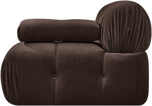 Meridian Furniture Orin Modular Lounge Chair Plush Velvet Upholstery with Repositionable Arm for Living Rooms Brown 671Brown-Chair