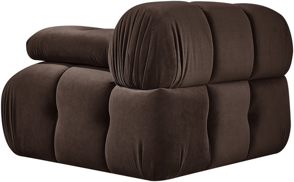 Meridian Furniture Orin Modular Lounge Chair Plush Velvet Upholstery with Repositionable Arm for Living Rooms Brown 671Brown-Chair