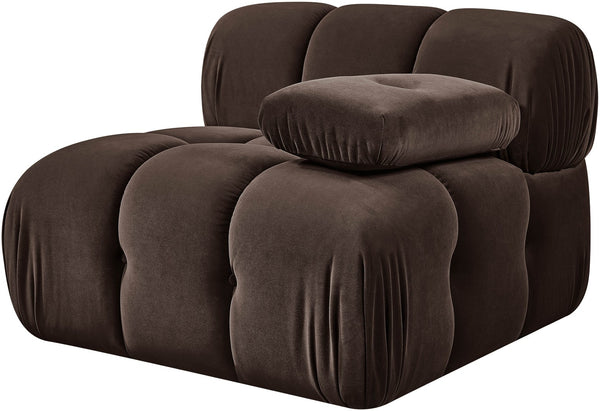 Meridian Furniture Orin Modular Lounge Chair Plush Velvet Upholstery with Repositionable Arm for Living Rooms Brown 671Brown-Chair