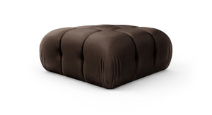 Meridian Furniture Orin Velvet Modular Ottoman with Linkable Modules and Stain Resistant Fabric for Living Rooms Brown 671Brown-Ott