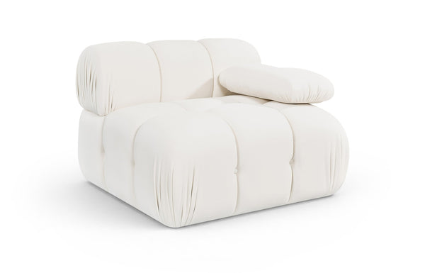Meridian Furniture Orin Modular Lounge Chair Plush Velvet Upholstery with Repositionable Arm for Living Rooms Cream 671Cream-Chair