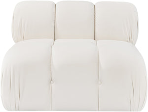 Meridian Furniture Orin Modular Lounge Chair Plush Velvet Upholstery with Repositionable Arm for Living Rooms Cream 671Cream-Chair