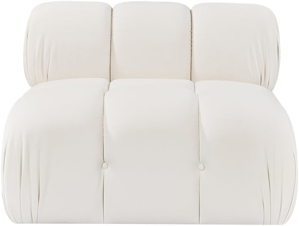 Meridian Furniture Orin Modular Lounge Chair Plush Velvet Upholstery with Repositionable Arm for Living Rooms Cream 671Cream-Chair