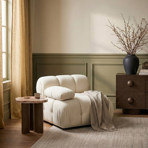 Meridian Furniture Orin Modular Lounge Chair Plush Velvet Upholstery with Repositionable Arm for Living Rooms Cream 671Cream-Chair