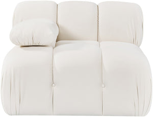 Meridian Furniture Orin Modular Lounge Chair Plush Velvet Upholstery with Repositionable Arm for Living Rooms Cream 671Cream-Chair