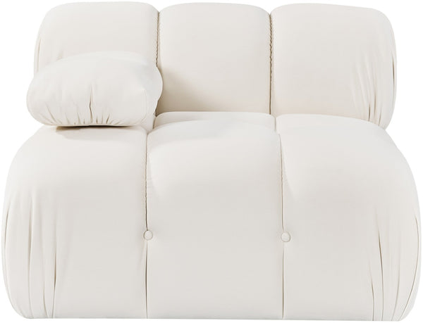 Meridian Furniture Orin Modular Lounge Chair Plush Velvet Upholstery with Repositionable Arm for Living Rooms Cream 671Cream-Chair