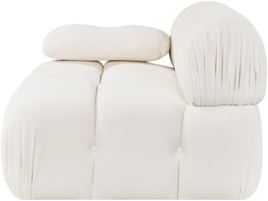 Meridian Furniture Orin Modular Lounge Chair Plush Velvet Upholstery with Repositionable Arm for Living Rooms Cream 671Cream-Chair