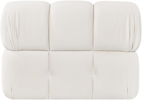 Meridian Furniture Orin Modular Lounge Chair Plush Velvet Upholstery with Repositionable Arm for Living Rooms Cream 671Cream-Chair