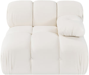 Meridian Furniture Orin Modular Lounge Chair Plush Velvet Upholstery with Repositionable Arm for Living Rooms Cream 671Cream-Chair