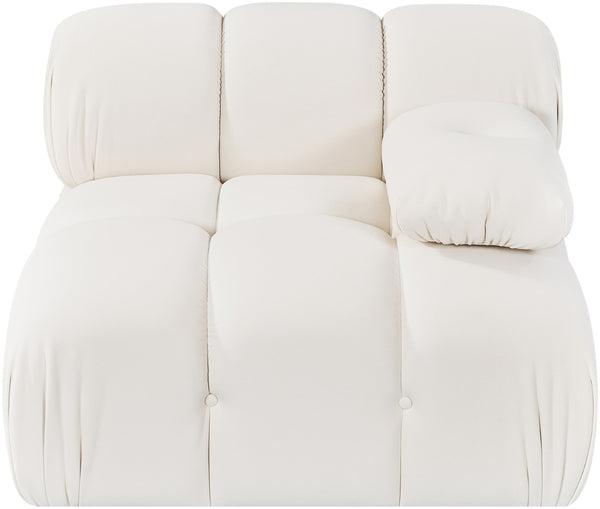 Meridian Furniture Orin Modular Lounge Chair Plush Velvet Upholstery with Repositionable Arm for Living Rooms Cream 671Cream-Chair