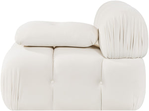 Meridian Furniture Orin Modular Lounge Chair Plush Velvet Upholstery with Repositionable Arm for Living Rooms Cream 671Cream-Chair