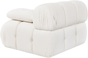 Meridian Furniture Orin Modular Lounge Chair Plush Velvet Upholstery with Repositionable Arm for Living Rooms Cream 671Cream-Chair