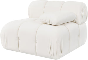 Meridian Furniture Orin Modular Lounge Chair Plush Velvet Upholstery with Repositionable Arm for Living Rooms Cream 671Cream-Chair