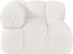 Meridian Furniture Orin Modular Corner Lounge Chair Plush Performance Velvet with Locking Latches for Sectional Use Cream 671Cream-Corner