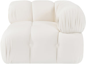 Meridian Furniture Orin Modular Corner Lounge Chair Plush Performance Velvet with Locking Latches for Sectional Use Cream 671Cream-Corner