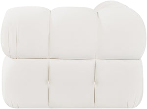 Meridian Furniture Orin Modular Corner Lounge Chair Plush Performance Velvet with Locking Latches for Sectional Use Cream 671Cream-Corner