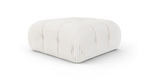 Meridian Furniture Orin Velvet Modular Ottoman with Linkable Modules and Stain Resistant Fabric for Living Rooms Cream 671Cream-Ott