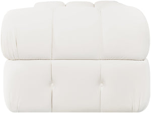 Meridian Furniture Orin Two Piece Modular Sofa with Stain Resistant Velvet for Modern Living Rooms 671Cream-S2A
