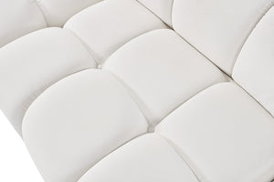 Meridian Furniture Orin Two Piece Modular Sofa in Stain Resistant Cream Velvet for Modern Living Rooms 671Cream-S2B