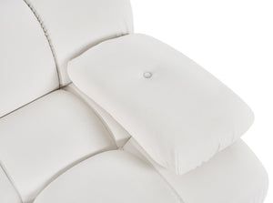 Meridian Furniture Orin Two Piece Modular Sofa in Stain Resistant Cream Velvet for Modern Living Rooms 671Cream-S2B