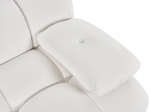Meridian Furniture Orin Two Piece Modular Sofa in Stain Resistant Cream Velvet for Modern Living Rooms 671Cream-S2B