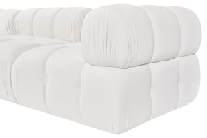 Meridian Furniture Orin Three Piece Modular Sofa in Stain Resistant Cream Velvet for Living Rooms 671Cream-S3A