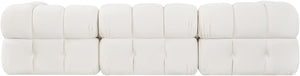 Meridian Furniture Orin Three Piece Modular Sofa in Stain Resistant Cream Velvet for Living Rooms 671Cream-S3A
