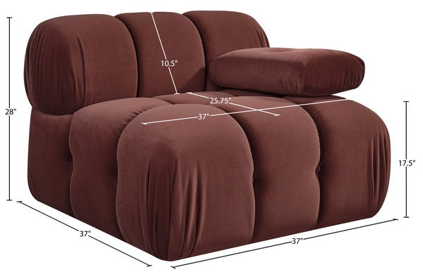 Meridian Furniture Orin Modular Lounge Chair Plush Velvet Upholstery with Repositionable Arm for Living Rooms Rose 671Rose-Chair