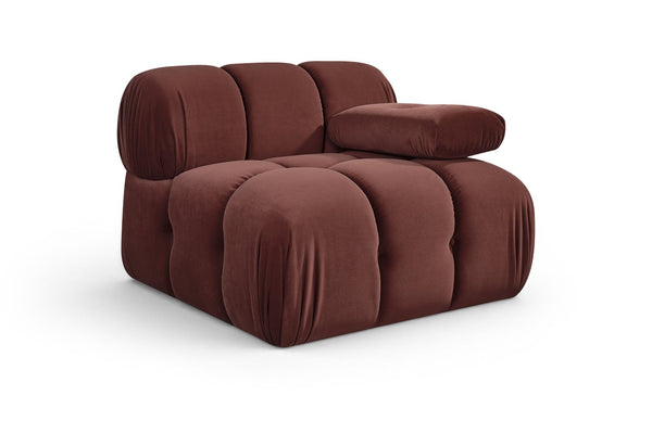 Meridian Furniture Orin Modular Lounge Chair Plush Velvet Upholstery with Repositionable Arm for Living Rooms Rose 671Rose-Chair