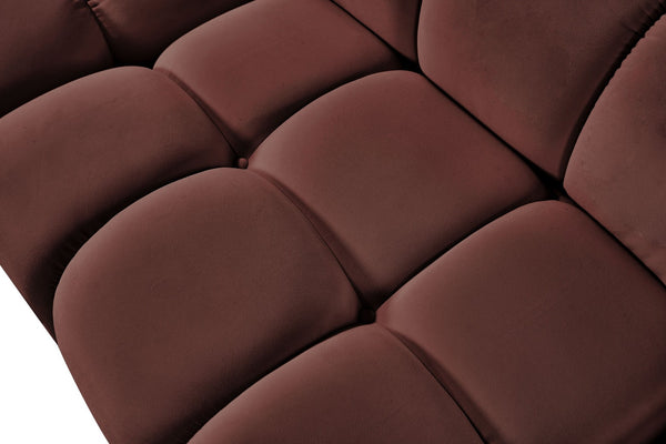 Meridian Furniture Orin Modular Lounge Chair Plush Velvet Upholstery with Repositionable Arm for Living Rooms Rose 671Rose-Chair