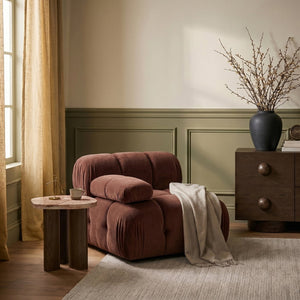 Meridian Furniture Orin Modular Lounge Chair Plush Velvet Upholstery with Repositionable Arm for Living Rooms Rose 671Rose-Chair