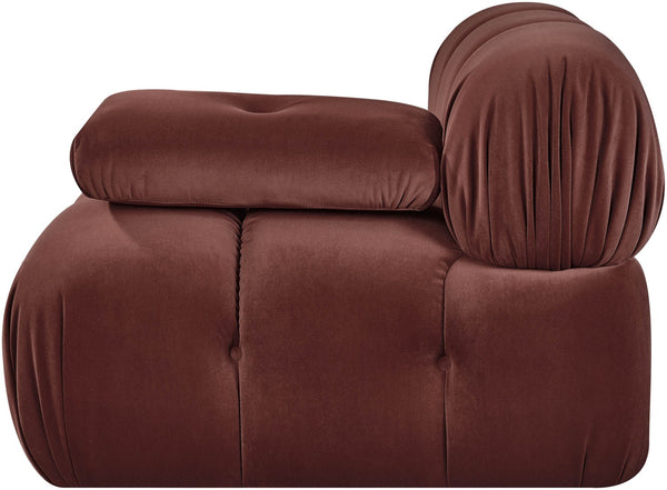 Meridian Furniture Orin Modular Lounge Chair Plush Velvet Upholstery with Repositionable Arm for Living Rooms Rose 671Rose-Chair